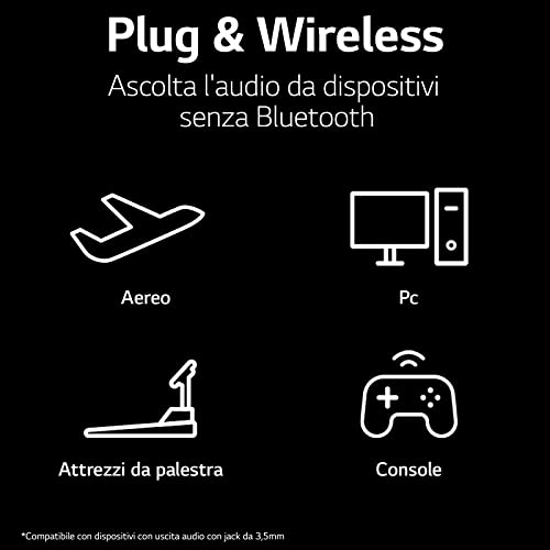 LG TONE-FP9 Cuffie Bluetooth Wireless In Ear TONE Free Nere, Aurico...