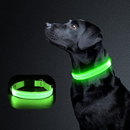Liebsen LED Collare Per Cani (Verde-L), Collare per cani ricaricabi...