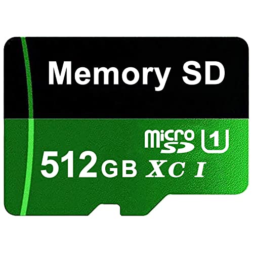 LIFUNMY Micro SD 512GB Scheda SD lta Velocità Memoria SD Memory Card Verde TF Card SD Card per Fotocamere, Droni, Telefono, Dashcam, Smartwatch (512gb)