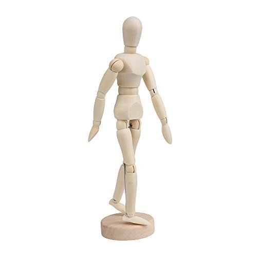 Manichino per Disegno,Uomo Modello di Legno 8 Pollici Manikin Articulated Mannequin di Arte per Decorazione Artisti Corpo Della