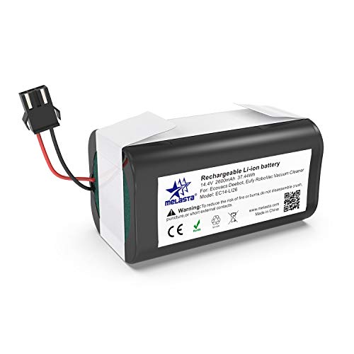 melasta Batteria 14.4v 2600mAh Li-ion compatible with Eufy RoboVac 11, 11S, 11S MAX, 12, 15C, 15C MAX, 15T, 30, 30C Max, 35C, DEEBOT N79S N79, IKOHS Netbot S14, S15,Conga Excellence 990 950 1090