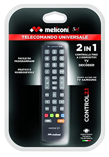 Meliconi Control 2.1 Telecomando Universale 2 In 1, per TV e Decode...