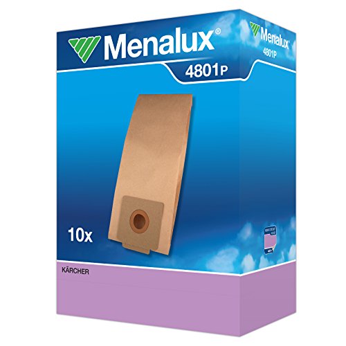 Menalux 4801P - Sacchetti per aspirapolvere in carta per Kärcher T7 1, T9 1 e T10 1, 10 pezzi