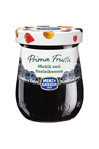 Menz&Gasser Confettura Extra di Mirtilli Neri Prima Frutta Premium Quality, con Frutta, 1 Vaso x 340 g