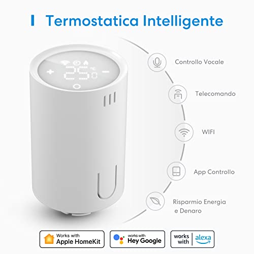 meross valvole termostatiche digitale wifi Intelligente, Smart term...