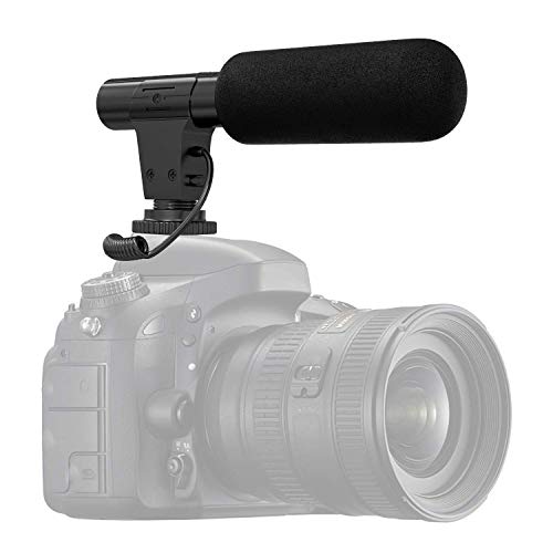 Microfono per fotocamera, Microfono per registrazione video shotory Microfono per videocamera ipercardioide esterna per videocamera Nikon Canon DSLR Camera DV