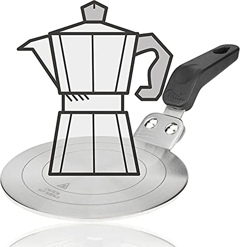 Milu Adattatore a induzione Acciaio Inossidabile 13cm - Piastra di diffusione di calore Disco convertitore - Caffettiera Espresso, caffè latte Ø 13cm