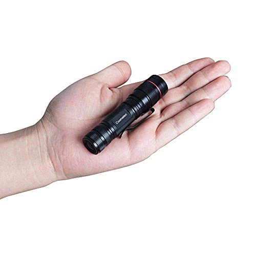 Mini Torcia Led Alta Potenza - Tattica Militare Zoomable Impermeabile Flashlight con Clip, 3 Modalità di Illuminazione, 330 Lumen, Giorno del papà