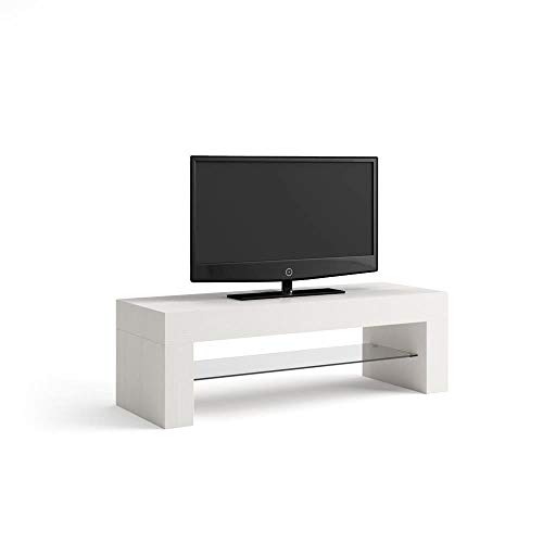 Mobilifiver Porta TV Evolution, Frassino Bianco, 112 x 40 x 36 cm, Nobilitato Vetro, Made in Italy, Disponibile in Vari Colori