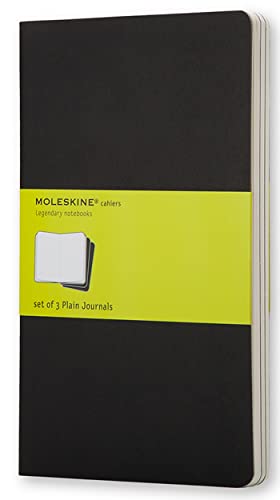 Moleskine Cahier Journal - Set 3 Quaderni con Pagina Bianca, Large, Nero