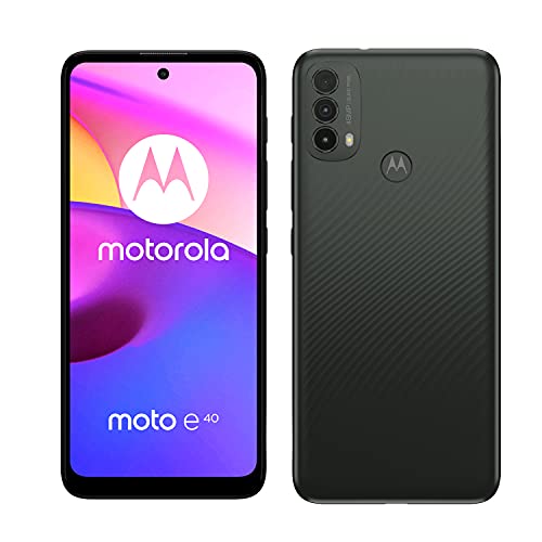 Motorola moto e40 (tripla camera 48MP, batteria 5000 mAh, display Max Vision 6.5  90 Hz, processore octa-core, Dual SIM, 4 64 GB espandibile, Android 11), Carbon Gray