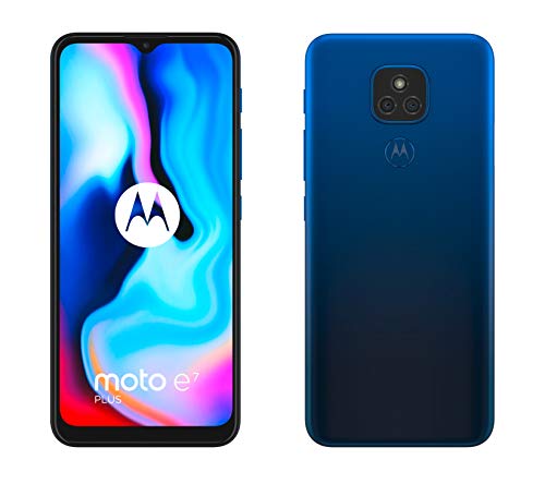 Motorola Moto E7 Plus - Smartphone 64GB, 4GB RAM, Dual Sim, Navy Blue [Versione Spagnola]
