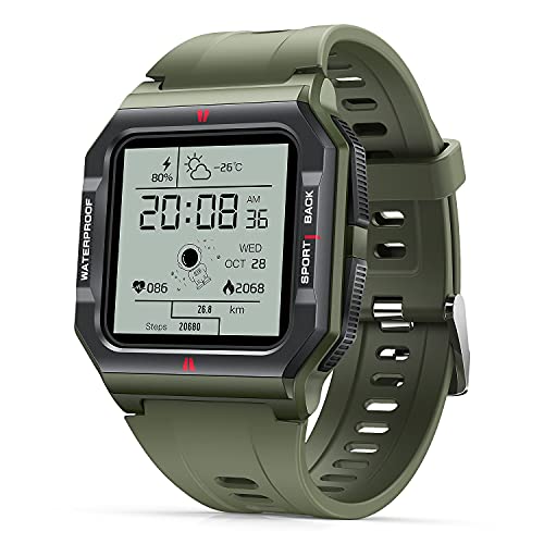 Motsfit Orologio Smartwatch per Donna Uomo Bambini - Smart Watch con Cardiofrequenzimetro da Polso Contapassi Pressione Sanguigna Calorie Impermeabile Orologio Fitness Tracker Verde