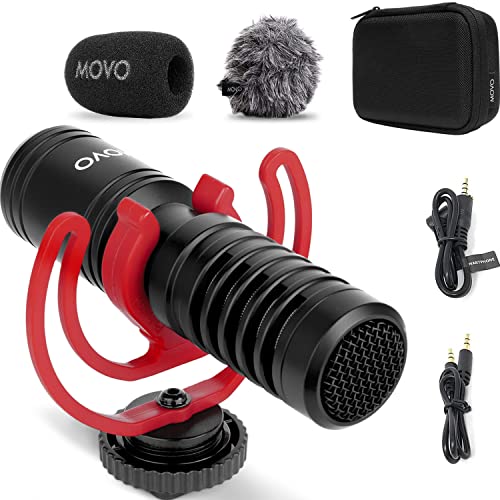 Movo VXR10-PRO Movo VXR10-PRO Microfono Video Esterno per Fotocamera con Attacco Shock Rycote Lyre - Microfono Shotgun compatto e accessori compatibili con smartphone e fotocamere DSLR
