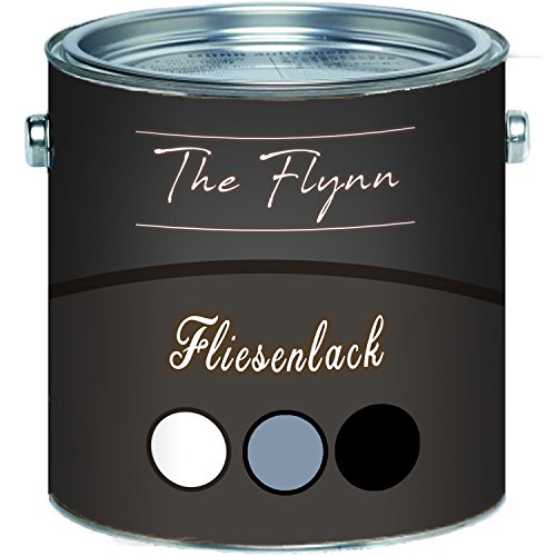 The Flynn - Vernice per piastrelle di alta qualità, colore: bianco, nero, crema, grigio antracite, grigio chiaro, grigio argento, 2 componenti vernice per piastrelle incl. indurente, Nero