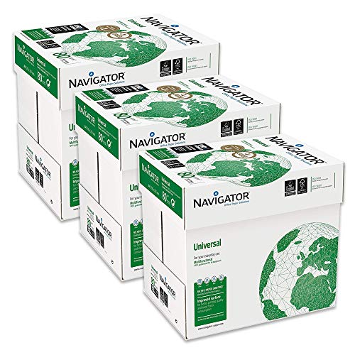 Navigator Universal Carta Premium per ufficio, Formato A4, 80 gr, Confezione da 15 risme da 500 Fogli