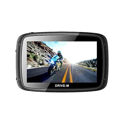 Navigatore GPS da 5 pollici Navi Drive-M per moto e auto, impermeabile, radar, aggiornamento gratuito, Bluetooth, utilizzabile anche per camper e camion. Display chiaro e luminoso
