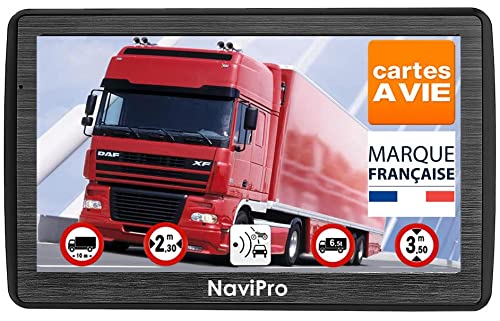 Navigatore per Camion, 7 pollici, NaviPro Navigatore GPS per mezzi pesanti, Autocarro, Autobus, Supporto magnetico, Europa