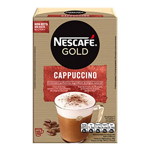 Nescafé Cappuccino Preparato Solubile in Polvere con Caffè e Latte, 10 Buste