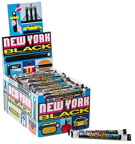 New York Black, Caramella Gommosa Gusto Liquirizia Ripiena, box da 150 Bastoncini Liquirizia