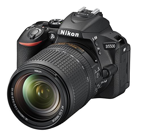 Nikon D5500 + Nikkor 18-140 VR Fotocamera Reflex Digitale, 24,2 Megapixel, LCD Touchscreen Regolabile, Wi-Fi Incorporato, Nero [Versione EU]