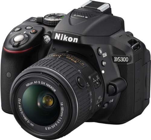 Nikon Reflex D5300 KIT 18-55 VR II Fotocamera, Lega di Alluminio Plastica, 1 Obiettivo Incluso, Af dx Af-s dx, Nero