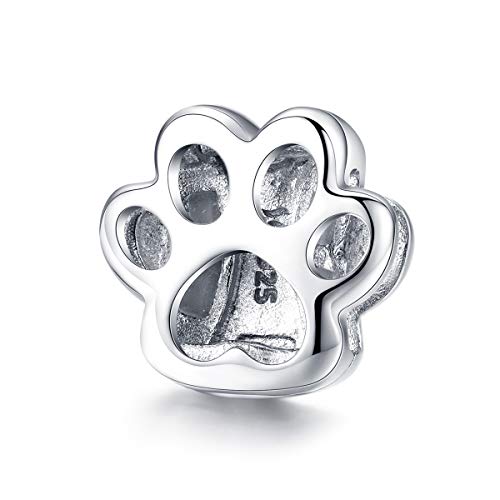 Ningan, ciondolo in argento Sterling 925 con impronte di zampe di cane e gatto, compatibile con braccialetti e collane
