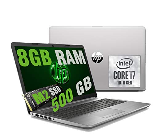 Notebook HP i7 250 G7 Silver Portatile Led FHD 15.6  Cpu Intel Quad core i7-1065G7 10Th Gen 3,9Ghz  Ram 8Gb DDR4  SSD M2 500GB  graphic Intel Iris Plus  Hdmi Dvd RJ-45 Wifi Bluetooth  Windows 10 Home