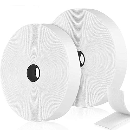 O-Kinee Velcr Adesivo, 12m x 2cm Velcr Biadesivo, Velcr Adesivo Forte, Velcr Adesivo Bianco Autoadesivo Hook Loop per Portafoto,Fai da Te (12M Bianco)