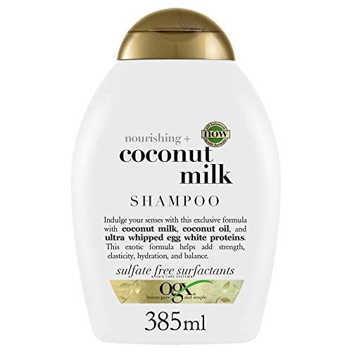 OGX Shampoo Nutriente per la forza e l elasticità dei capelli, Latte di cocco, 385 ml