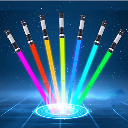 OSDUE Lightsaber RGB a 7 Colori Modificabili - 2022 New Spada Laser, Soundfont di Battaglia di Film Simulati, Lightsaber Light Up Toy per Adulti e Adolescenti, Manico Lunghezza Regolabile 41-80 cm