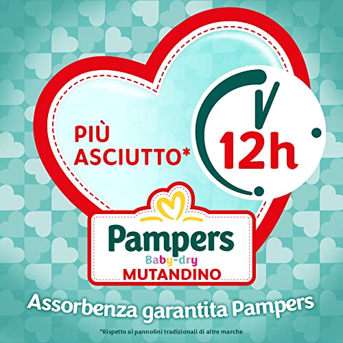 Pampers Baby Dry Mutandino Midi, 104 Pannolini, Taglia 3 (6-11 Kg)...