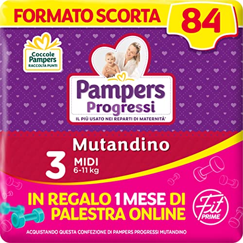 Pampers Progressi & Fit Prime Mutandino Midi, 84 Pannolini, Taglia ...