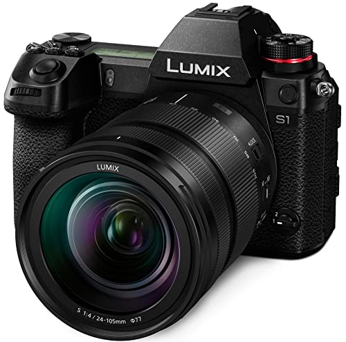 Panasonic Lumix DC-S1ME-K Fotocamera Mirrorless Full-Frame, Registrazione Video 4K 60P con Flip Screen, Obiettivo 24-105 mm f 4 Macro OIS, 5 assi Dual IS, Nero
