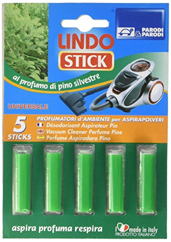 PARODI & PARODI Lindo Stick Deodorante Aspirapolvere Pino 5 Pezzi, Tessuto, Verde, 11x17x1 cm, 5 unità