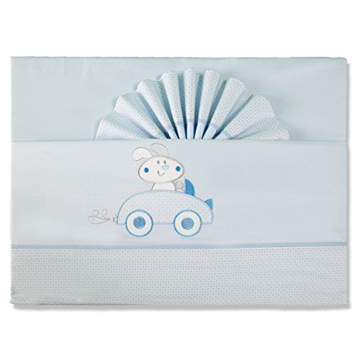 Pekitas - Set di lenzuola sottili per bebè, 3 pezzi, per lettino da 60 x 120 cm, 100% cotone, prodotto in Portogallo blu