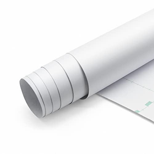 Pellicola autoadesiva bianca impermeabile Carta per mobili 61 x 500 cm Carta da parati Lamina per cucina Adesivo in PVC per mobili Porta dell armadio