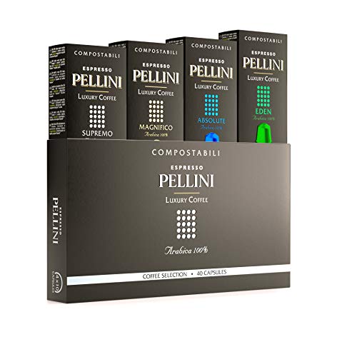 Pellini Espresso Luxury Coffee Gift Box 40 Capsule Compostabili E Compatibili Nespresso - 200 Gr