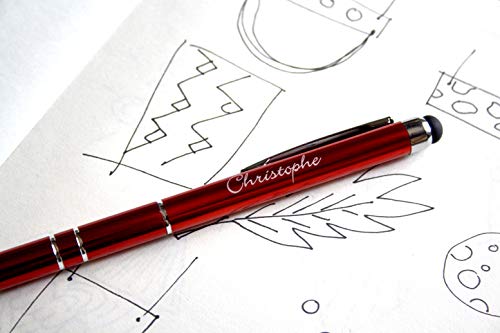 Penna in metallo personalizzata con incisione nome o testo a scelta, regalo personalizzabile, penna in metallo rossa