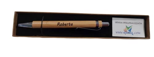 Penna Personalizzata a Sfera Legno Bambu  con Incisione Nome Regalo...