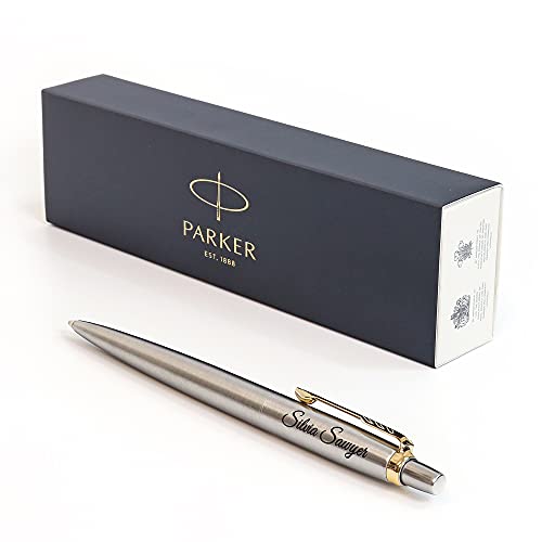 Penna personalizzata Parker Jotter SS + confezione regalo | Design un regalo davvero unico | incisione laser (Inchiostro Nero)