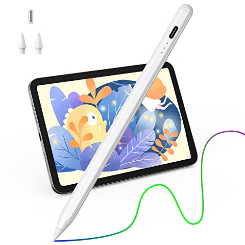 Penna touch per Apple iPad (2018-2021),Con Sensibile all inclinazione & Rigetto del palmo & Magnetica Stylus Pencil, Compatibile iPad 6 7 8 9a Generazione Pro 11 12.9 Air 3-4 Mini 5 6,Penna Stilo