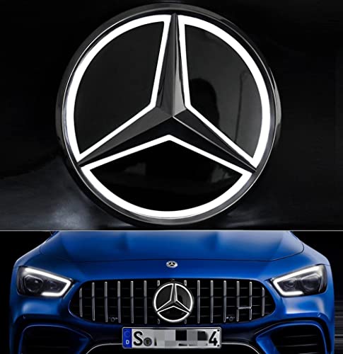 Per Auto griglia anteriore Benz Star Emblem LED Logo luminoso illuminato Mercedes Badge per 2005-2021 Classe B C SLK GLK（W205）