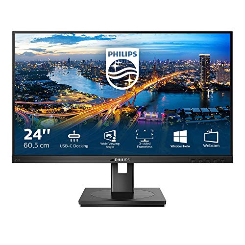 Philips - ;Monitor 243B1 da 86 cm (23,8 ) (HDMI, Displayport, USB-C, RJ45, concentratore USB, 1920 x 1080440, 75 Hz, FreeSync, tempo di reazione 4 ms) nero