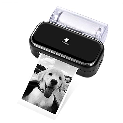 Phomemo M03 - Stampante Portatile per Foto, 3 Pollici, Compatibile con ios e Android, Stampante Fotografica in Bianco e Nero per Lavoro, Note di Studio, Organizzazione, Agenda, Colore Nero