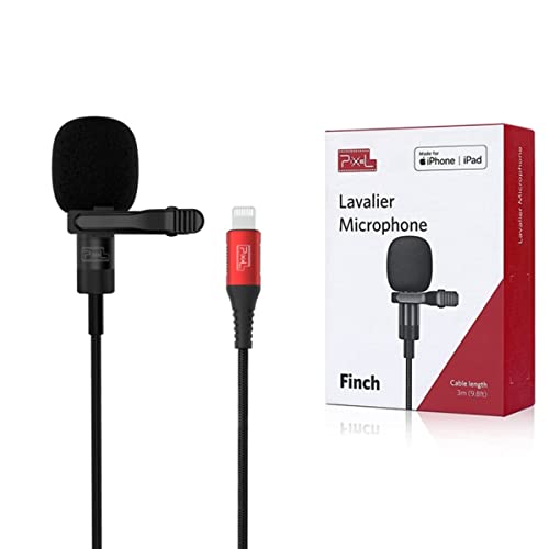 Pixel Microfono 360° direzionale Lavalier con Clip 9,7ft Professionale Riduzione del rumore Microfono per Iphone Ipad Ipod per Interviste Videoconferenze YouTube TikTok (Certificato Apple MFi)