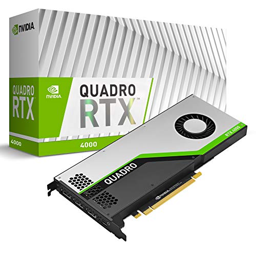 PNY Quadro RTX 4000 Professional Scheda grafica 8GB GDDR6 PCI Express 3.0 x16, slot singolo, 3x DisplayPort, supporto 8K, ventola attiva ultrasilenziosa