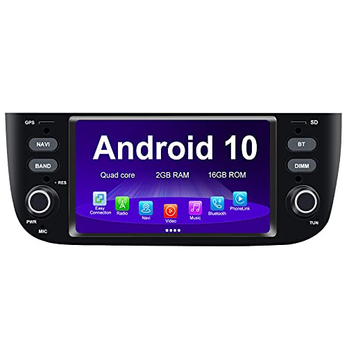 Ponskoy Android Autoradio Testa Unità Per Fiat Linea Punto 2012-2015 Android 10 LCD Touch Screen Navigazione GPS Con CarPlay TPMS OBD 4G WiFi DAB+Bluetooth