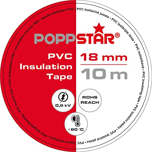 Poppstar - 10x 10m Nastro isolante universale (nastro sigillante in...
