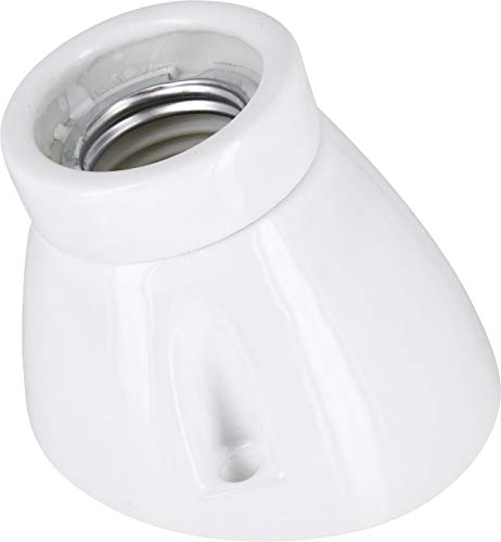 Premium lampada da incasso E27 230 V porcellana ceramica – angolata – High Frequency – max. 1000W - Vernice bianca
